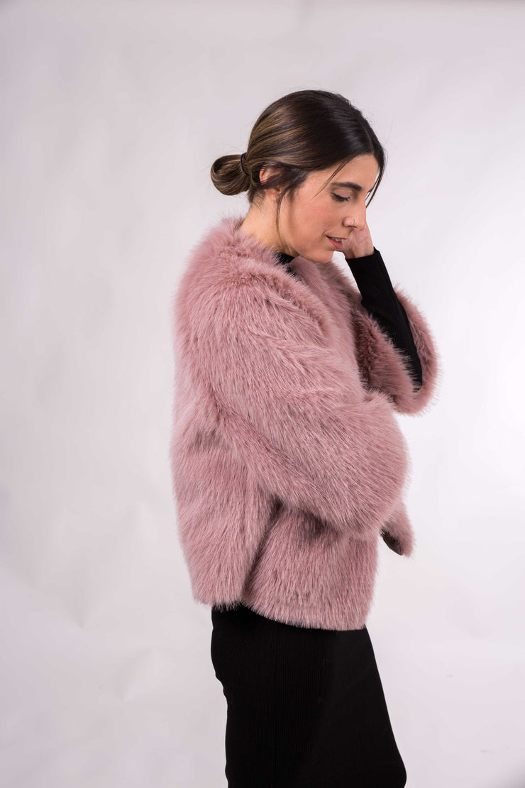 Chaqueta Lugano de pelo sintético suave – elegante, talla única 38-46