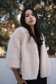 Chaqueta Lugano de pelo sintético suave – elegante, talla única 38-46