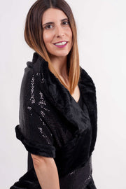 Estola de Fiesta de Lentejuelas Cannes con pelo sintetico