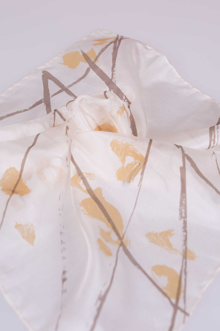 Pañuelo Seda Natural Pongé Pintado a Mano 45x45cm