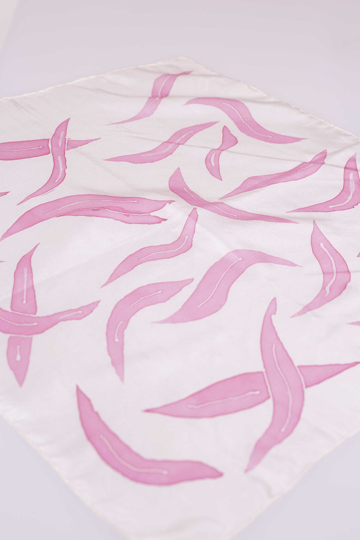 Pañuelo Seda Natural Pongé Pintado a Mano 45x45cm