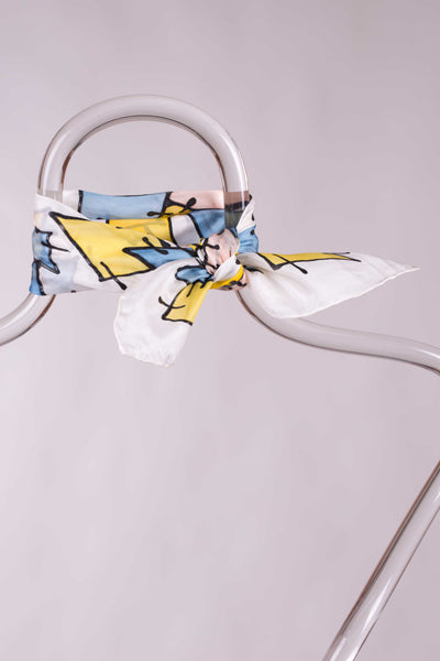 Pañuelo Seda Natural Pongé Pintado a Mano 45x45cm