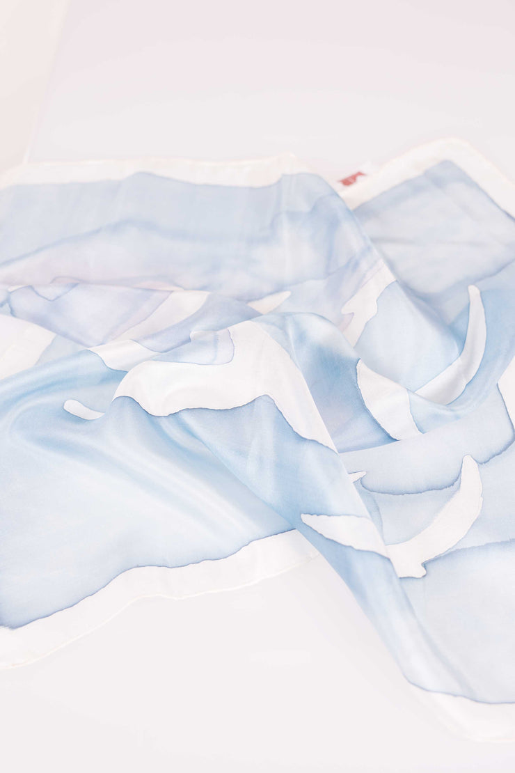 Pañuelo Pongé Seda Natural Pintado a Mano 45x45cm