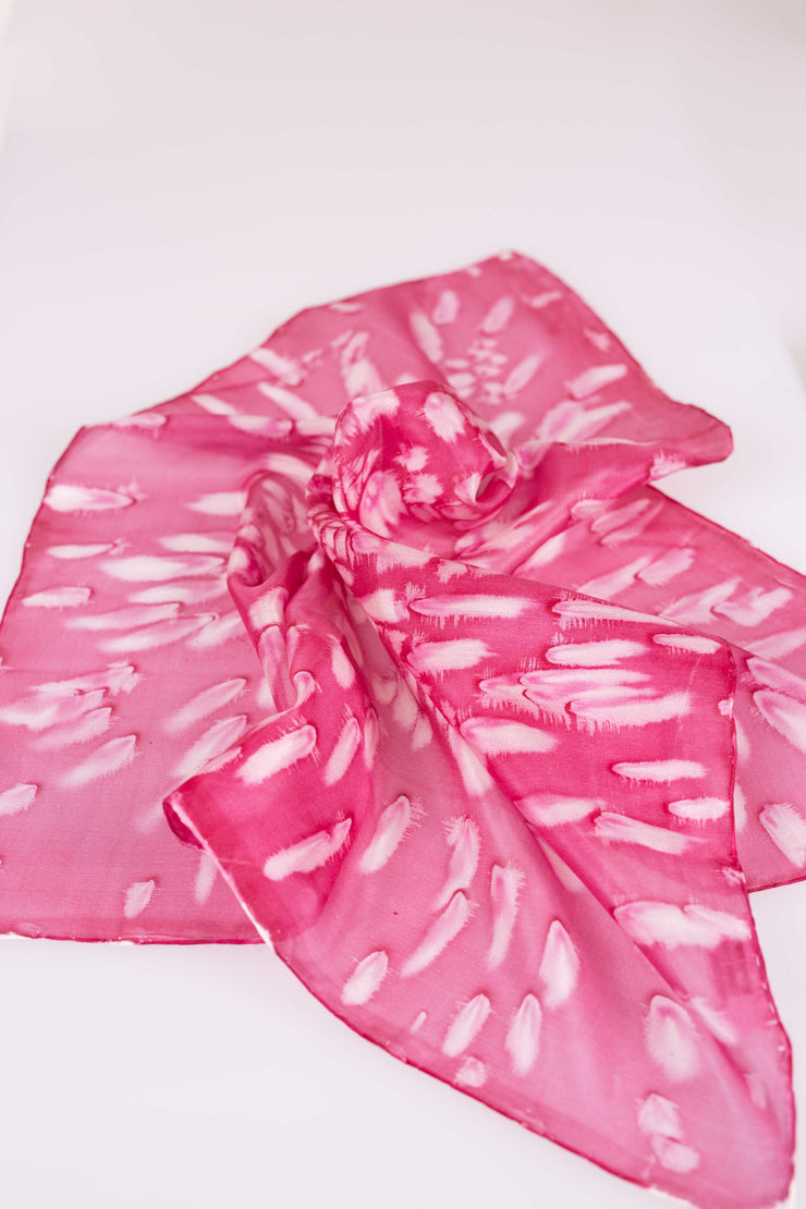 Pañuelo Pongé Seda Natural Pintado a Mano 45x45cm