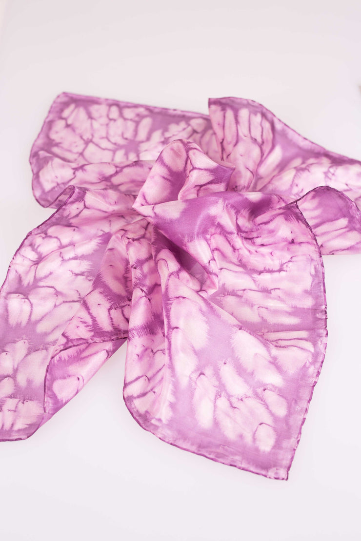 Pañuelo Pongé Seda Natural Pintado a Mano 45x45cm