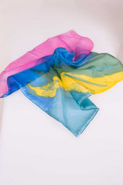 Pañuelo Pongé Seda Natural Pintado a Mano 45x45cm