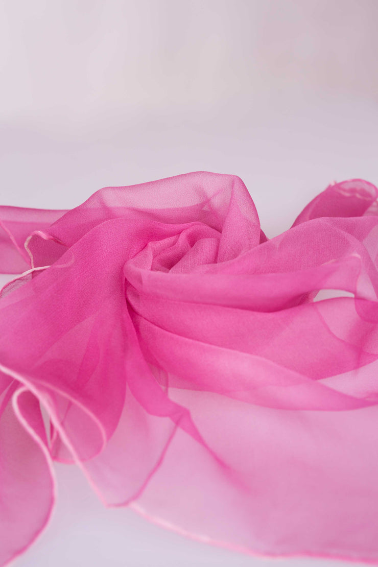 Pañuelo Cuadrado Gasa Seda Natural Pintado a Mano 55x55cm