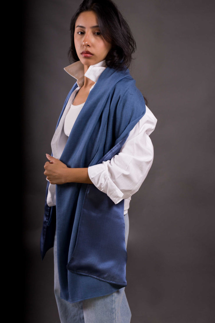 Chal Reversible Seda Natural y Lana