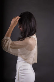 Torera Ivonne dorada de fiesta para mujer – Chaqueta elegante para bodas y eventos