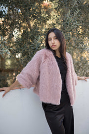 Chaqueta Lugano de pelo sintético suave – elegante, talla única 38-46