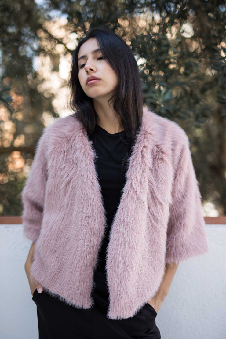 Chaqueta Lugano de pelo sintético suave – elegante, talla única 38-46