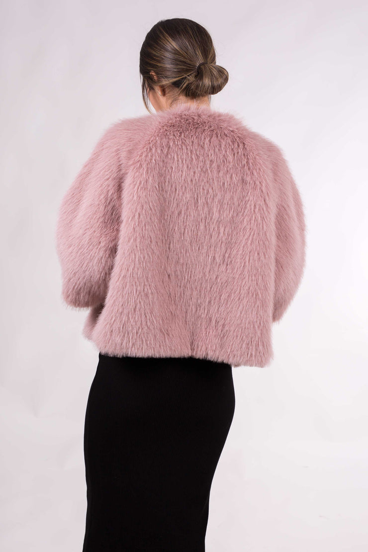 Chaqueta Lugano de pelo sintético suave – elegante, talla única 38-46