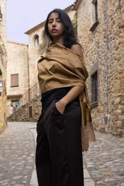 Chal Fiesta Tafetán con Flecos