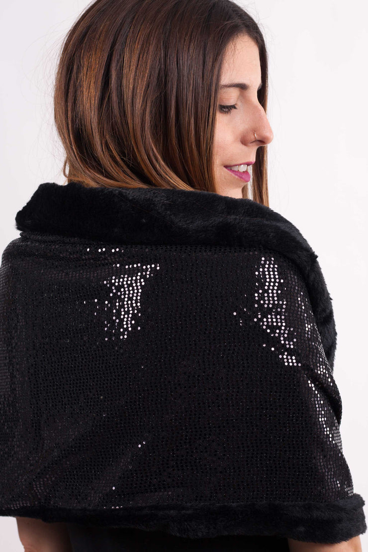 Estola de Fiesta de Lentejuelas Cannes con pelo sintetico