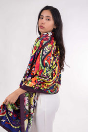 Chal seda natural estampado Liceu