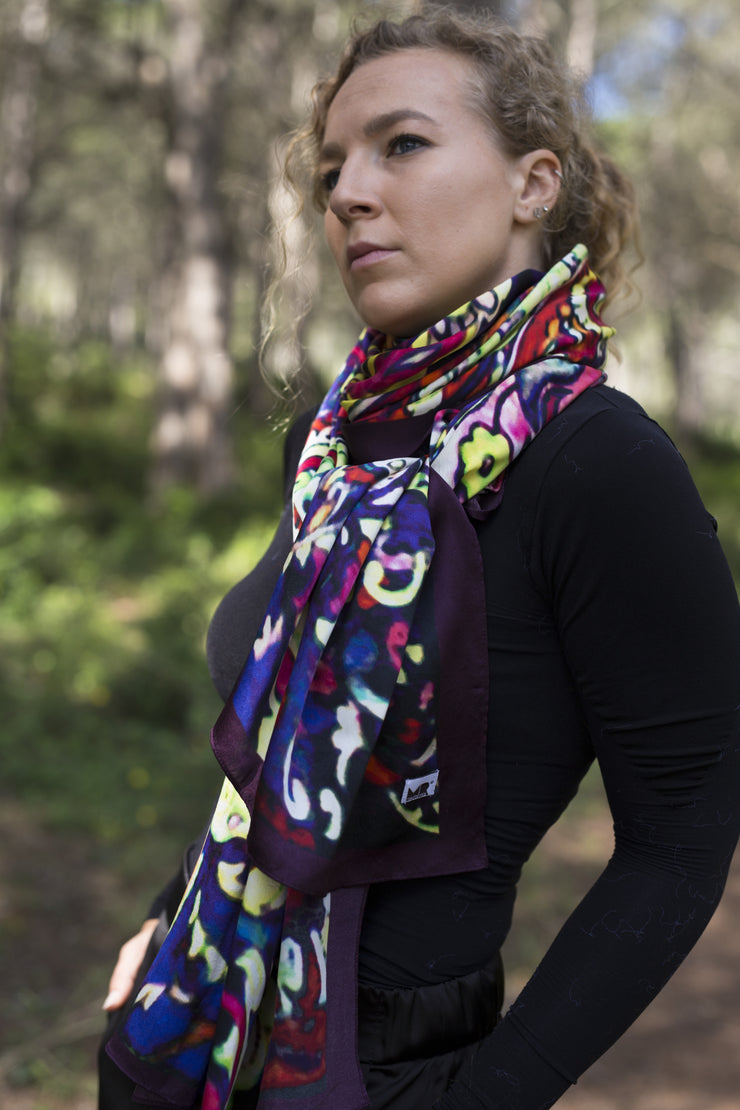 Chal seda natural estampado Liceu