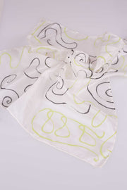 Pañuelo Seda Natural Pongé Pintado a Mano 45x45cm