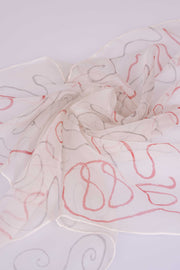 Pañuelo Cuadrado Gasa Seda Natural Pintado a Mano 55x55cm