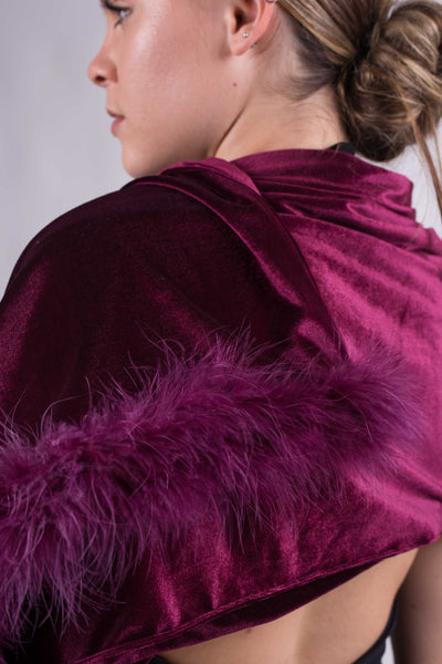 Chal Fiesta Velvet Con Plumas