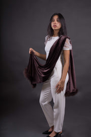 Chal Fiesta Velvet Con Plumas